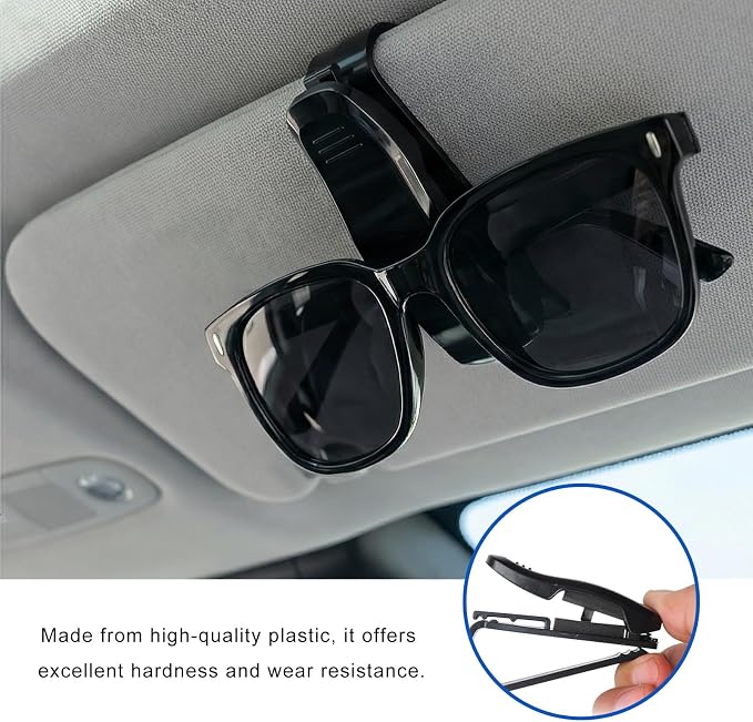 4 PCS Sunglass Holder for Car Sun Visor, Vehicle Interior Visor Eyeglasses Hanger with Sponge Pad, One-Handed Operation Sun Shade Glasses Organizer for Car SUV Truck - Image 3