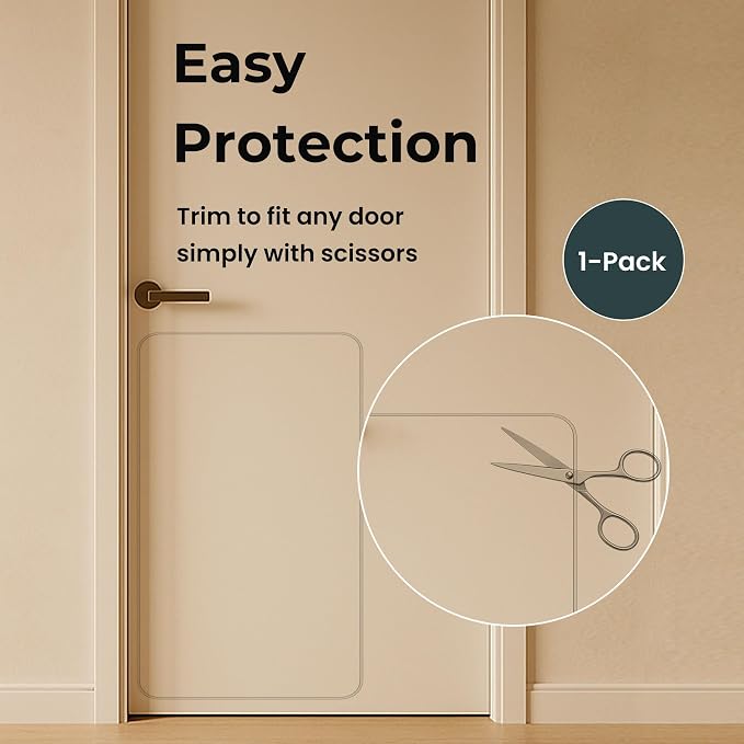 Heavy Duty Door Protector from Dog Scratching 16 x 30'' Transparent PVC Pet Door Guard Protection, Easy Install & Remove Custom-Cut Anti-Scratch Shield for Interior Doors, Cat Damage Prevention 1-Pack - Image 3