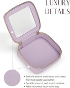 Clear Makeup Bag with Zipper, Set of 2, Mini and Medium, Purple | Clear Travel Bags for Toiletries, Structured Cosmetic Case for Women, Waterproof PU Leather, Wide Open Portable Car Organier - Image 5