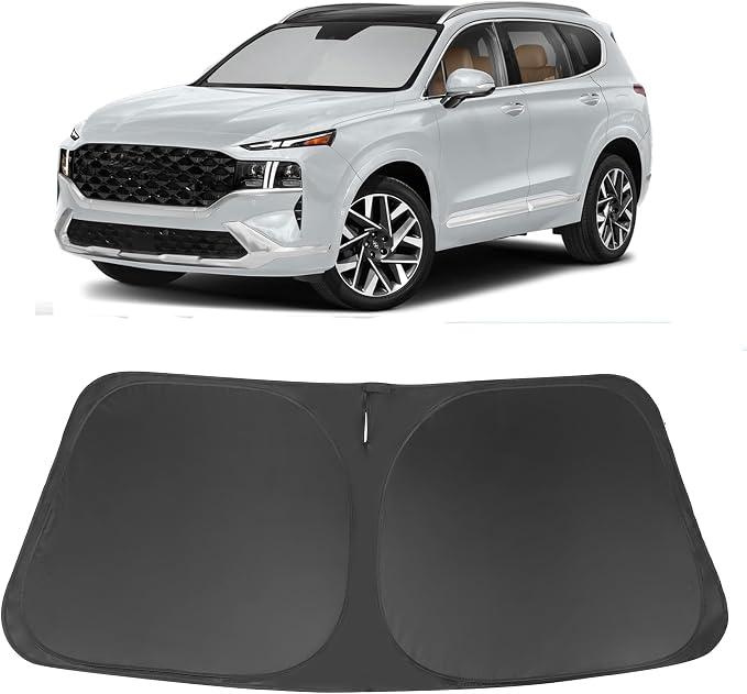 Windshield Sun Shade for 2019-2026 Hyundai Santa Fe Accessories | Full covered for windshield, Foldable & Durable, Block UV Rays, Reduce Heat, Easy to install, Keep Car Cooler by LHFLIVE