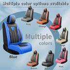 Fit Tacoma Premium Leather Car Seat Covers for Toyota Tacoma 2016-2022 2023 - Waterproof，Breathable，All-Weather Seat Cushion Protecto & Airbag Compatible, Full Set Blue&Black - Image 6