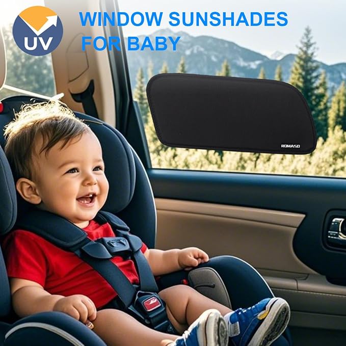 2Pcs Car Window Shades for Side Window,Removable Side Window Sunshades | Static Cling Shades Sunshine Blocker Visor Sunshade Extender,Passenger/Driver Window Sun Shade - Image 3