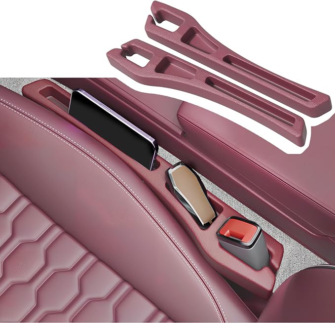 2PCS Car Seat Gap Filler Organizer,2 in 1 Car Gap Filler (Red) | Multifunctional Design,Fill and Storage Function for Storing Phones Keys Cards,No Drop Seat Guard for Cars Suvs Trucks - Image 7