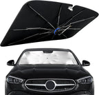 Windshield Sun Shade for Benz C-Class 2014-2026 with 360° Rotating Shaft | Custom Fit Umbrella Sunshade for UV Blocking, Interior Heat Protection, Easy Storage, UPF 50+ Cool Windshield Cover by Lonyaqui