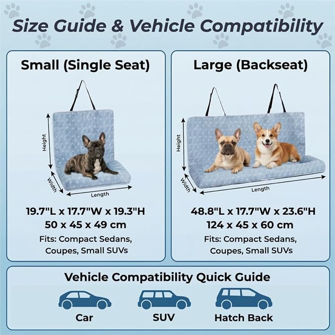 Premium Dog Cooling Car Seat Mat for Small Dogs & Puppies, Front Seat Travel - Image 8