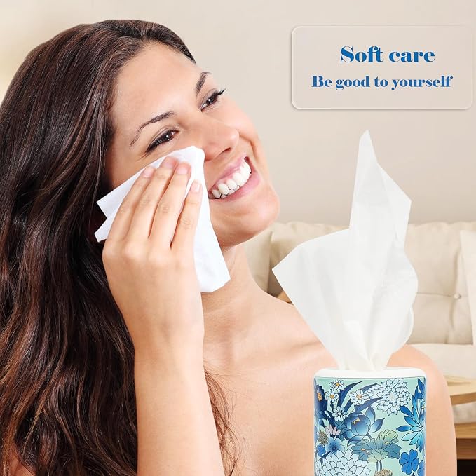 Facial Tissues with Cap - 4 PK Car Tissues Cylinder,Car Tissue Holder with Facial Tissues Bulk,Round Tissue Boxes,Travel Tissues for Cup Holder,Round Tube tissues - Image 6