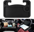 2 in 1 Car Steering Wheel Desk, Car Tray, Car Steering Wheel Desk Tray & Auto Seat Gap Filler Organizer, Multipurpose Travel Auto Steering Wheel Under Table Console for Most Vehicles (Black) by Unknown