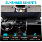 FORTEM Windshield Sun Shade - Sunshade for Car Windshield - 240T Polyester | Foldable Window Shade | Heat & UV Shield | Storage Bag - Image 5