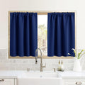 RYB HOME RV Curtains for Camper Windows, Mini Small Blackout Curtain Tiers | Thermal Insulated,Sunlight Heat Light Blocking,Privacy Portable Curtains for Travel Trailer,W34 x L24,Marine Blue,2 Panels by RYBHOME