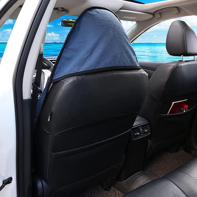 Waterproof Sweat Towel Car Seat Cover Sweat Carseat Protector,Perfect for Universal Anti-Slip Car Truck SUV Seat, Great for Post Gym Workout, Running, Swimming, Beach and Hiking (Blue) - Image 4