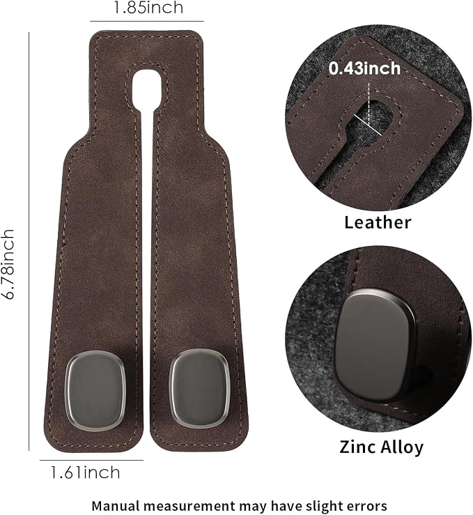 KINIVA Car Seat Headrest Storage Hooks, Set of 2, Suede PU Leather, Double Hooks (Brown-4 Pack) - Image 5