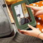 Clear Makeup Bag, Green Travel Makeup Pouch Toiletry Bag for Women Waterproof Small Cosmetic Bag Case Small Make Up Bag with Zipper Car Organizer Car Essentials for Women Men - Image 7