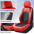 Coverado Chevy Chevrolet Silverado GMC Sierra Seat Covers Full Set, Fit for 2007-2013 & 2019-2026 1500, 2020-2026 2500HD 3500HD Crew Double Extended Cab, Faux Waterproof Leather Seat Covers (Red) - Image 4
