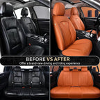 Car Seat Covers Full Set Orange Seat Cover Front Seats and Back Leather Seat Covers for Cars Waterproof Car Seat Cushion Universal Car Seat Protector Fit for Most Cars Trucks SUVs - Image 9