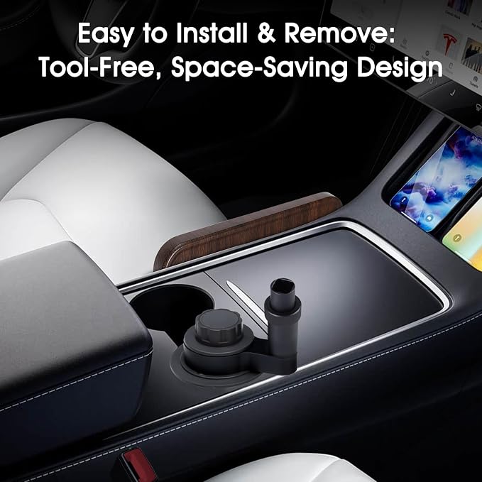 Car Desk for Laptop, 360° Swivel, Height Adjustable Wood-Grain Tray | Tool-free install, fits 2.8"-3.9" cup holders. Scratch-resistant wood-grain finish. For laptop work, dining, or passenger use - Image 8