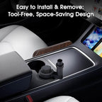 Car Desk for Laptop, 360° Swivel, Height Adjustable Wood-Grain Tray | Tool-free install, fits 2.8"-3.9" cup holders. Scratch-resistant wood-grain finish. For laptop work, dining, or passenger use - Image 8
