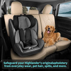 Custom Seat Covers for Toyota Highlander 2020-2026 7 Seats Beige | faux leather, 2nd row captain chairs, waterproof, breathable, airbag compatible, stain resistant, easy install, durable - Image 4