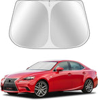 Custom Fit Windshield Sun Shade for Le-xus is Sedan IS350 IS300 IS250 IS200t 2014-2020 - Full Coverage, 210T Reflective Fabric, Double-Layer Design - Keeps Car Cool, Easy to Install and Store by Toluoma