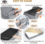 JOEJOY Dog Car Seat for Large Medium Sized Dogs Under 55 lbs, Dog Booster Seat for 2 Small Dogs with Detachable Washable Cover, Memory Foam Pet Car Seat with 2 Safety Belts and Storage Pockets - Image 5
