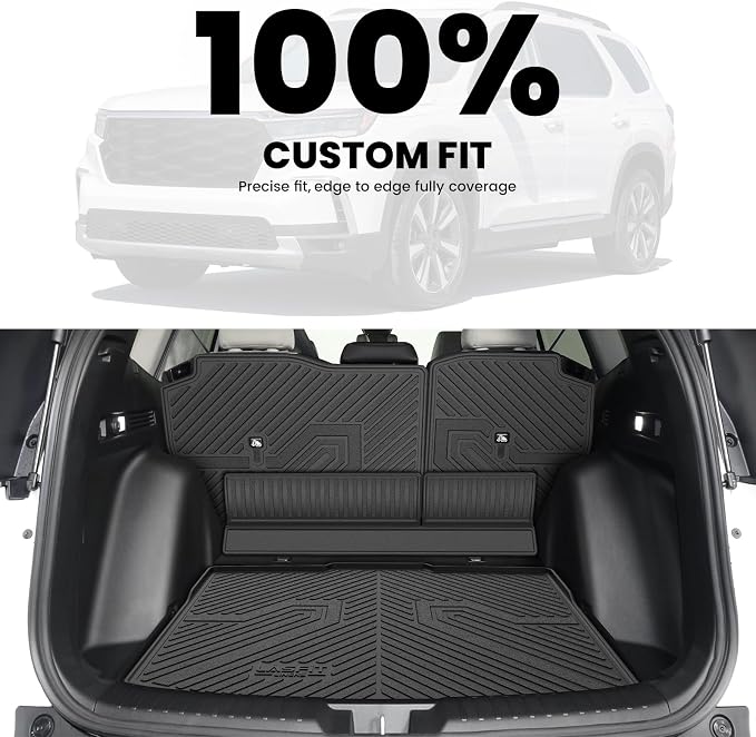 LASFIT Cargo Mat in Lower Position for Honda CR-V 2023-2026(Only Gasoline) | All Weather Custom Fit Anti-Slip Pet Friendly Easy Clean TPE Trunk Mat with Backrest Mat (Not for Hybrid) - Image 3
