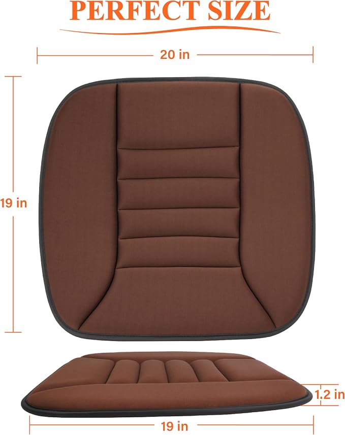 kingphenix Memory Foam Car Seat Cushion for Driver and Office Chair Comfort | 1.2-Inch-Thick Memory Foam Seat Pad, Soft, Breathable Fabric, Non-Slip Silicone Bottom for Long Drives and Office Use, Black - Image 6