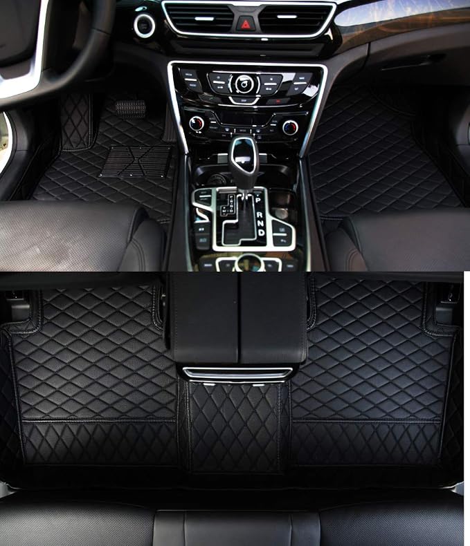 Floor Mats for Infiniti G25 G35 G37 Sedan 2007-2018 Black Car Floor Mats Full Coverage Floor Liner -Black/Black by ZYCHUANGYING