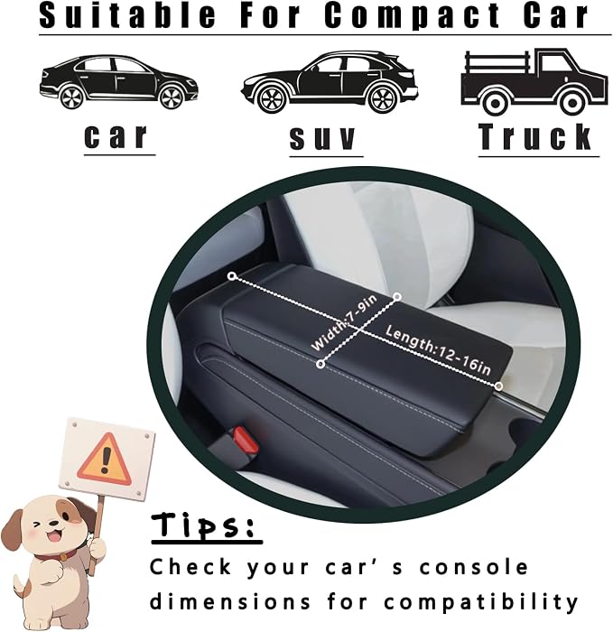 Center Console Dog Car Seat for Small Dogs Up to 11 Lbs | Anti-Collapse Booster Armrest Pet Bed For Chihuahuas And Yorkies, Black - Image 4