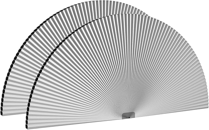 Myshade Arch Window Shades Half Circle Blackout Cellular Shades Cordless No Drill Blinds for Windows Half Moon Honeycomb Fabric No Tools Room Darkening Shades Easy Install (2PCS White 72" W X 36" H) by MYSHADE