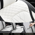 FLORICH Leather Car Seat Cover Full Set Automotive Seat Covers 5 Seats Front and Back Seat Cover Full Coverage Car Seat Cushion Universal Fit for Most Car Truck SUV Seat Protection, Black&White - Image 6