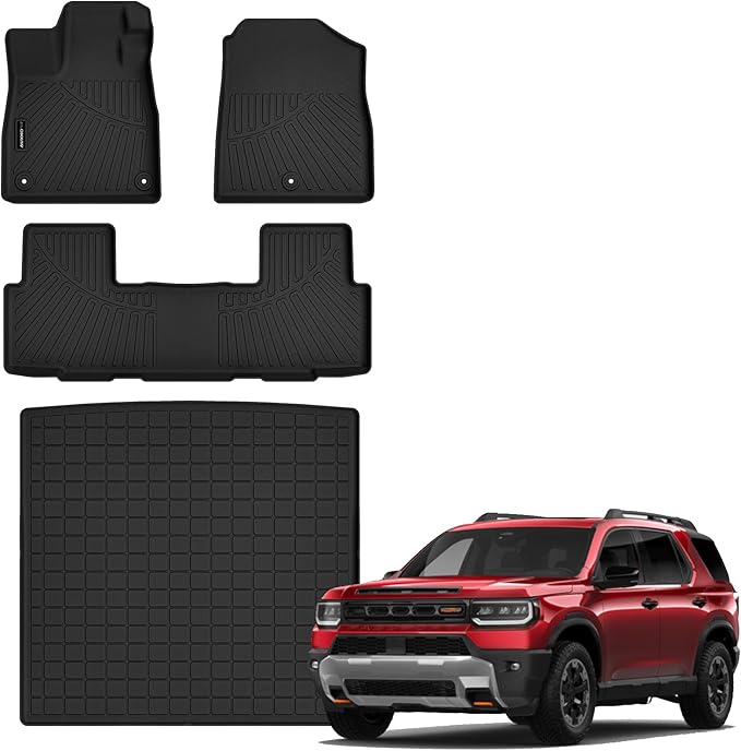 AUXKO All Weather Floor Mats Cargo Mat for Honda Passport 2026 | High Wall,All-Weather,All Season,Odorless,Anti Slip,Rain&Salt Resistant,TPE Material,Black,Accessories,Pet Friendly by AUXKO