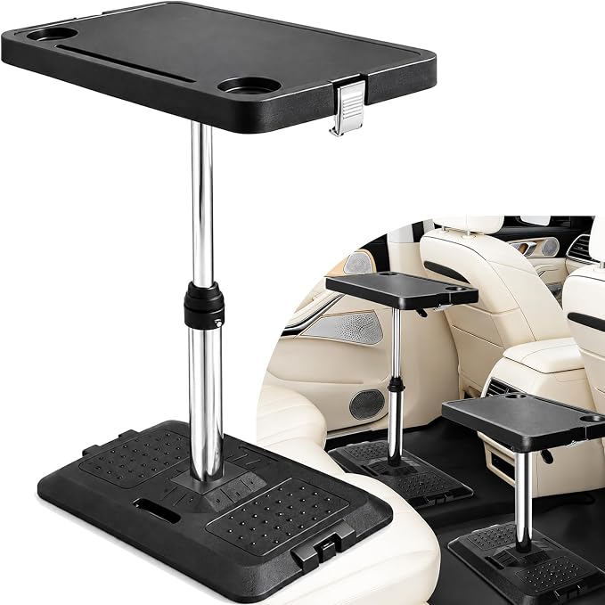 Car Seat Tray Table, Adjustable Car Desk for Laptop & Tablet, Multi-Function Travel Tray for Driver, Front Passenger & Rear Seats, Work & Eating Essential Car Accessory for Long Road Trips by Unknown