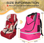 LARIPOP Car Seat Travel Bag for Airplane, Universal Gate Check Car Seat Bag, Padded Backpack with Waist Belt, Reflective Strips & Protective Feet, Fits Infant Convertible Booster Seats, Pink - Image 2
