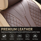 FLORICH Front Seat Covers 2 Pieces Universal Seat Cover for Cars Breathable Leather Waterproof Car Seat Cover Driver Seat Cover Automotive Car Seat Cushion Fit for Most Cars SUV Trucks, Beige&Coffee - Image 7