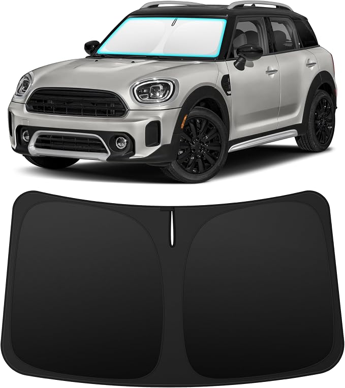 INSAUTO Windshield Sun Shade for Mini Countryman Cooper F60 2017-2026 | Foldable Front Window Sunshade Car Accessories, UV & Heat Reflector, Keeps Interior Cool, Includes Storage Bag by INSAUTO