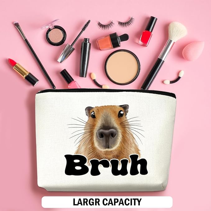 Capybara Makeup Bag, Capybara Gifts for Women Capybaras Lovers Cosmetic Bag | Travel Organizer Bags Makeup Pouch, Capybara Stuff Animal Lovers Gifts for Girls Friend Sisters Christmas birthday Gifts - Image 4