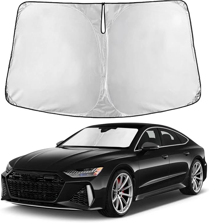 EcoNour Windshield Sunshade Compatible for Audi A7 2012-2023 2024 2025 | Sun Visor for Front Windshield & Window Sun Shade Cover, UV Heat Blocker & Protector, Car Accessories by EcoNour