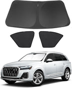 3PCS Car Window Shades Front Windshield Sun Shade Foldable Window Shade Custom Fit for Audi Q7 SUV 2016-2026 Accessories Car Shades for Front Windows Anti-UV Rays Block Heat by FannycCargoCover