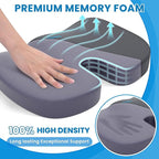 Memory Foam Seat Cushion for Office Chair, Car Seat, Gray, XXL | Office Chair Cushion for Car, Airplane - Chair Pad for Long Sitting Sciatica, Hip, Coccyx,Tailbone Pain Relief, Butt Pillow - Image 3