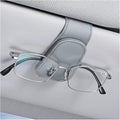 AICEL Sunglasses Holders for Car Sun Visor, Magnetic Clip, Light Gray | Leather Eyeglasses Hanger Mounter, Magnetic Glasses Holder and Ticket Card Clip, Car Accessories, Universal Fit by AICEL