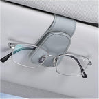 AICEL Sunglasses Holders for Car Sun Visor, Magnetic Clip, Light Gray | Leather Eyeglasses Hanger Mounter, Magnetic Glasses Holder and Ticket Card Clip, Car Accessories, Universal Fit by AICEL