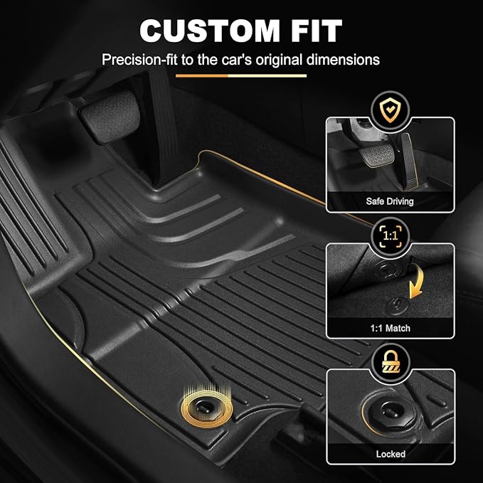 AOMSAZTO Floor Mats for Toyota Rav4 2019-2025 Hybrid & Venza 2021-2025 | Custom Fit Floor Liners & Cargo Liner with Seatback Mat All-weather Easy to Clean Heavy Duty Waterproof Trunk Mat - Image 4