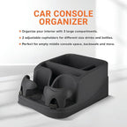 Armor All Car Console Organizer, Car Seat Organizer with 2 Adjustable Cup Holders, 3 Large Storage Compartments, Seatbelt for Secure Hold, Vehicle Middle Seat Organizer for Cars, Trucks, Minivans - Image 2