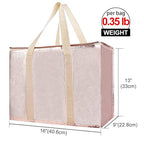 Bodaon 2-Pack Insulated Reusable Grocery Shopping Bag with Zippered Top, X-Large Frozen Foods Cold, Cooler Shopping Accessories, Insullated Bags, Insulated Food/Pizza Delivery Bag, Gold | Secure Zippered Top, Keep Frozen Foods Cold, Cooler Shopping Acc... - Image 2