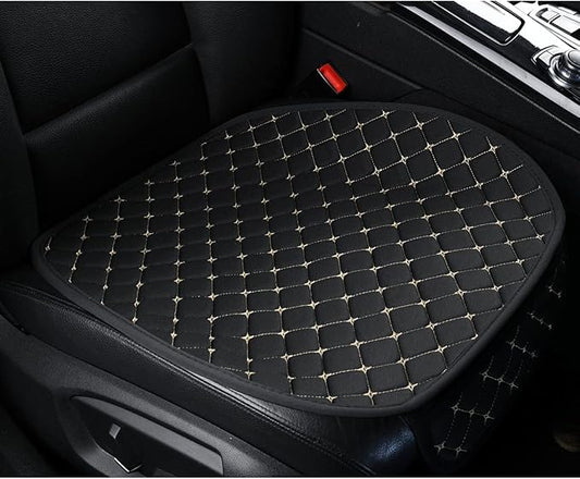 1 PC Car Seat Cover Auto Cushion Vehicle Front Seat Chair Cover Protective Mat pad for Baby, SUV, Skin-Friendly Golden Embroidery Thread (Black-Front) by BerSzero