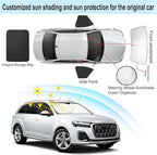 3PCS Car Window Shades Front Windshield Sun Shade Foldable Window Shade Custom Fit for Audi Q7 SUV 2016-2026 Accessories Car Shades for Front Windows Anti-UV Rays Block Heat - Image 3