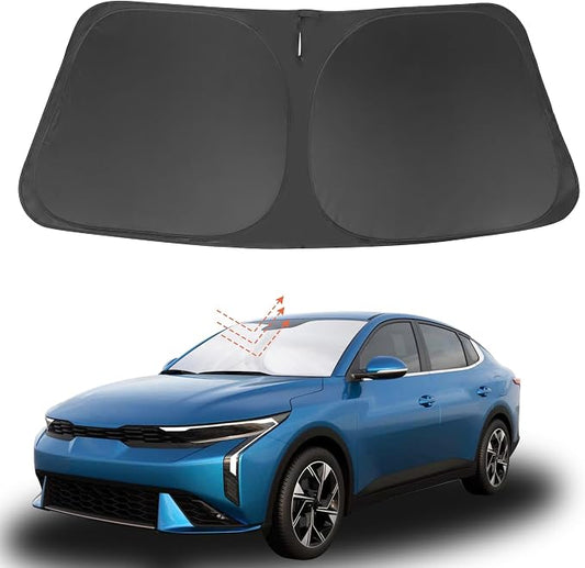 Front Windshield Sun Shade Foldable Car Front Window Sun Shade Windshield Shade Custom Fit for 2019-2023 Kia Forte Block UV Rays Accessories Heat Keep Cooler by FannycCargoCover
