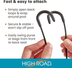 High Road Metal Car Hooks for Large Purse Straps and Heavy Bags | Set of 4 Car Headrest Hooks Fit All Sized Metal Posts - Secure Cushioned Attachment Won't Slip Off or Rattle - Image 5