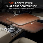 Car Tray Table & Car Laptop Desk, Height-Adjustable 360° Rotating Wood Car Laptop Mount, Steering Wheel Tray, Cup Holder Table,Compatible with Tesla & Most Vehicles Walnut - Image 2