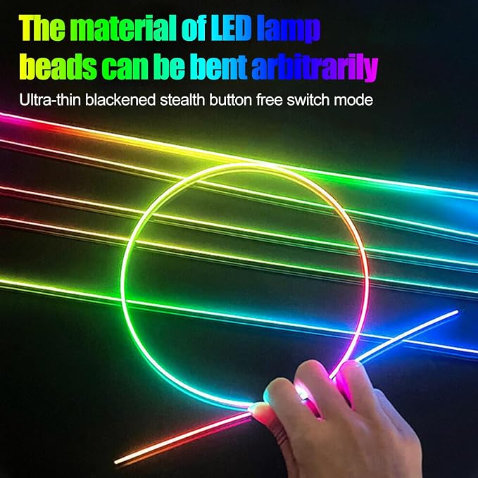 HMYC Car Interior Ambient Lights,18 in 1 128 Colorful LED Acrylic Fiber Optic Strip,Universal Multiple Modes Decoration Atmosphere with Music Sync Rhythm,APP Control,RGB Neon Lighting for All Cars - Image 4