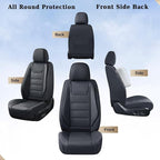 Coverado Car Seat Covers Full Set, Seat Covers for Cars, Car Seat Protector Waterproof, Leather Car Seat Cushion, Universal Interior Covers Seat Protectors for Most Cars Black - Image 8
